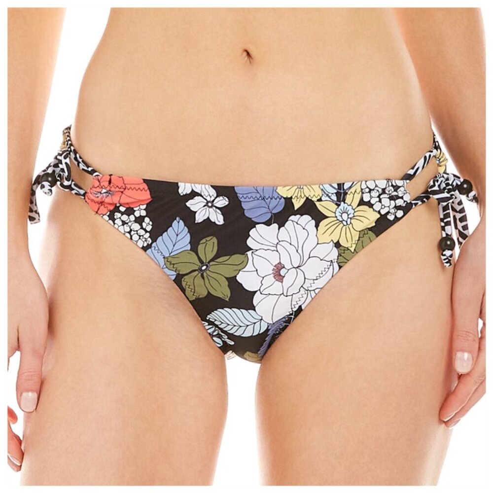 NWT Jessica Simpson Floral Print Bikini Bottom, Size Medium